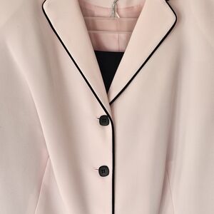 Dressbarn Blush Blazer with Black Trim
